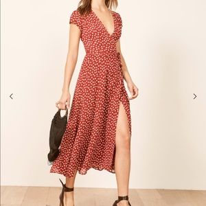 NWT Reformation Petites Carina Wrap Dress in XS